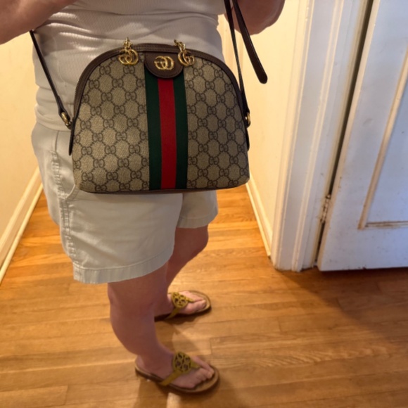 Gucci Ophidia Crossbody Bag Size Small with Green and Red classic Gucci Webbing - Picture 15 of 15